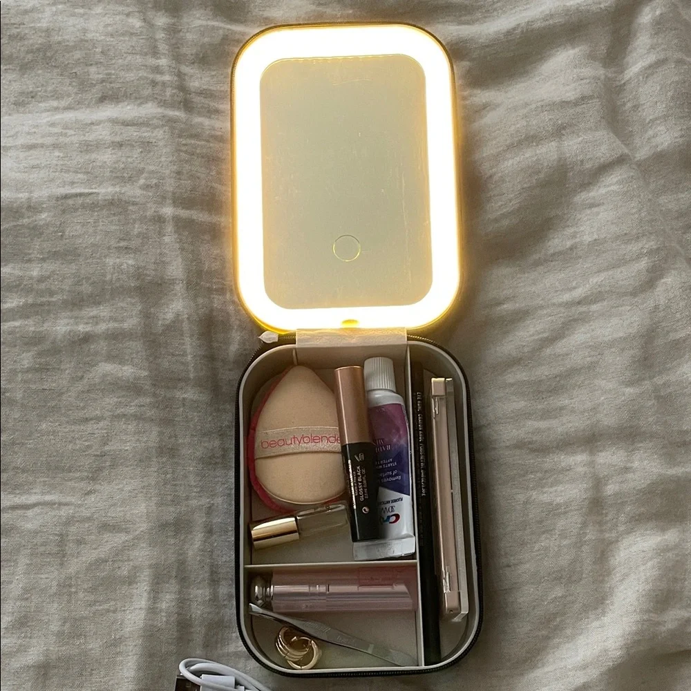 Travel Cosmetic Box with USB Charging Cable